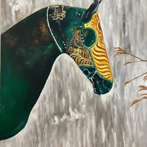 تابلو نقاشی طرح اسب مبارز ( کد کالا : 03112701)