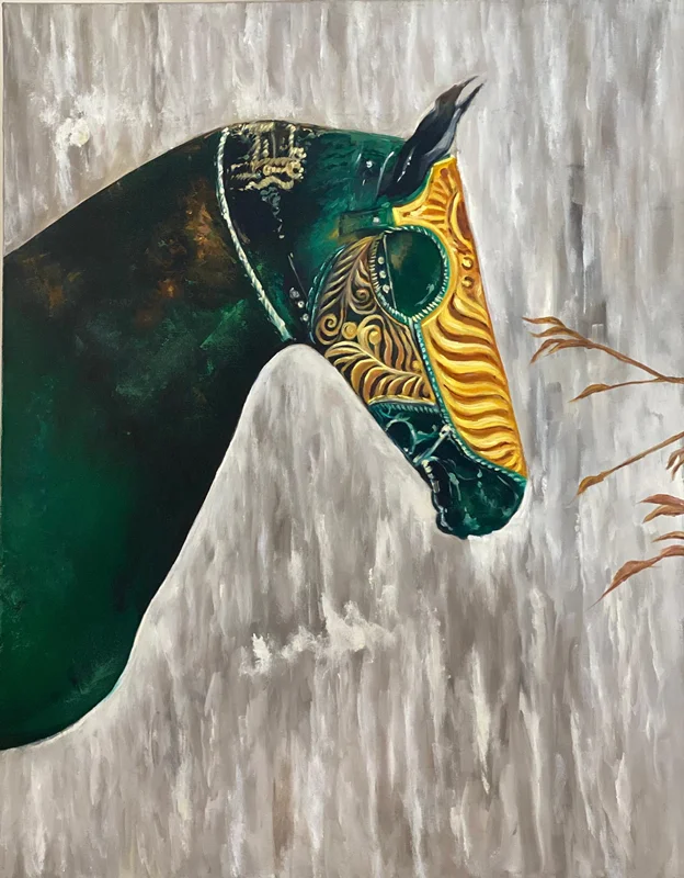 تابلو نقاشی طرح اسب مبارز ( کد کالا : 03112701)