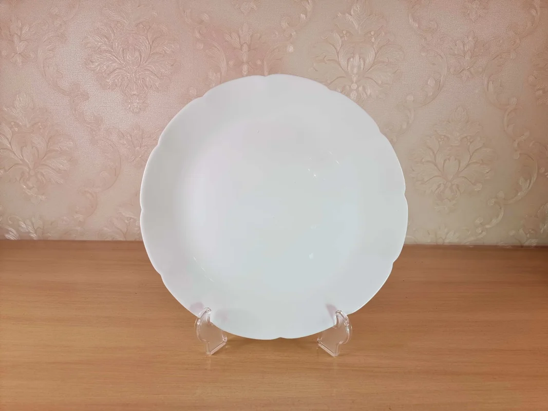 بشقاب غذا خوری مقصود مدل نیلوفری سفید ساده (6عددی) - ( کد کالا : 1047 )