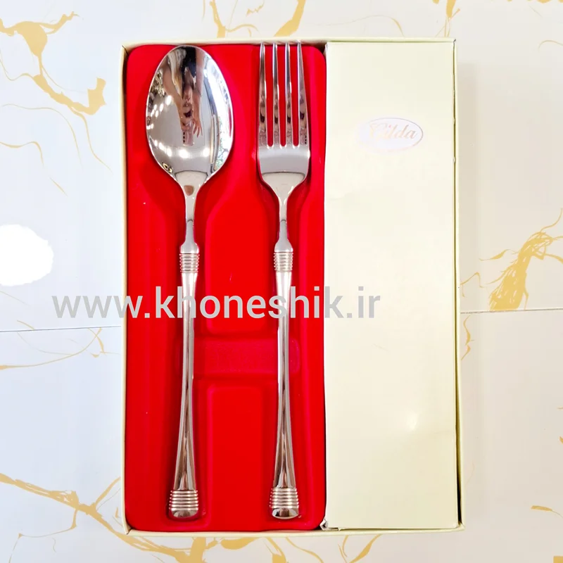 سرویس قاشق و چنگال 12 پارچه استیل طرحدار گیلدا (کد کالا : 04050122)