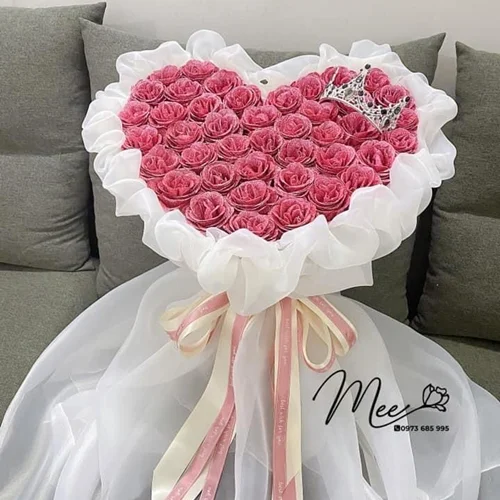 دسته گل روبانی مصنوعی 37 شاخه رز (کد کالا : 03090119)
