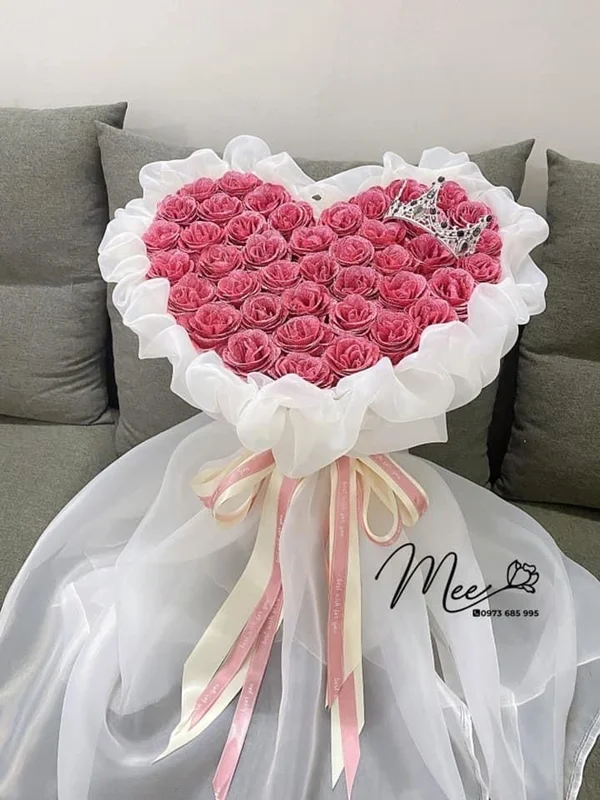 دسته گل روبانی مصنوعی 37 شاخه رز (کد کالا : 03090119)