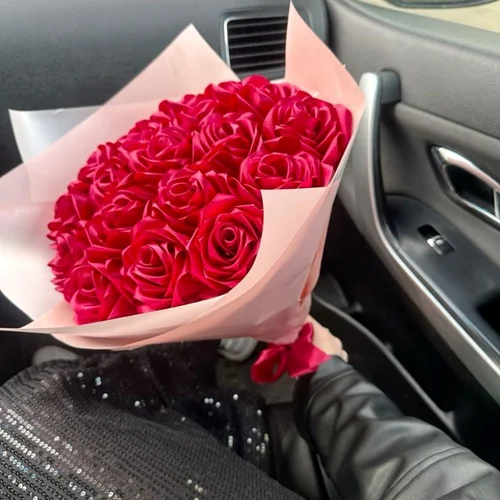 دسته گل روبانی مصنوعی 20 شاخه رز (کد کالا : 03090408)