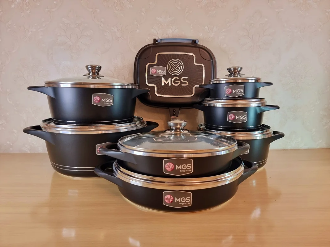 سرویس قابلمه ۱۲ پارچه (ام جی اس) - گرانیتی مدل ایتالیا