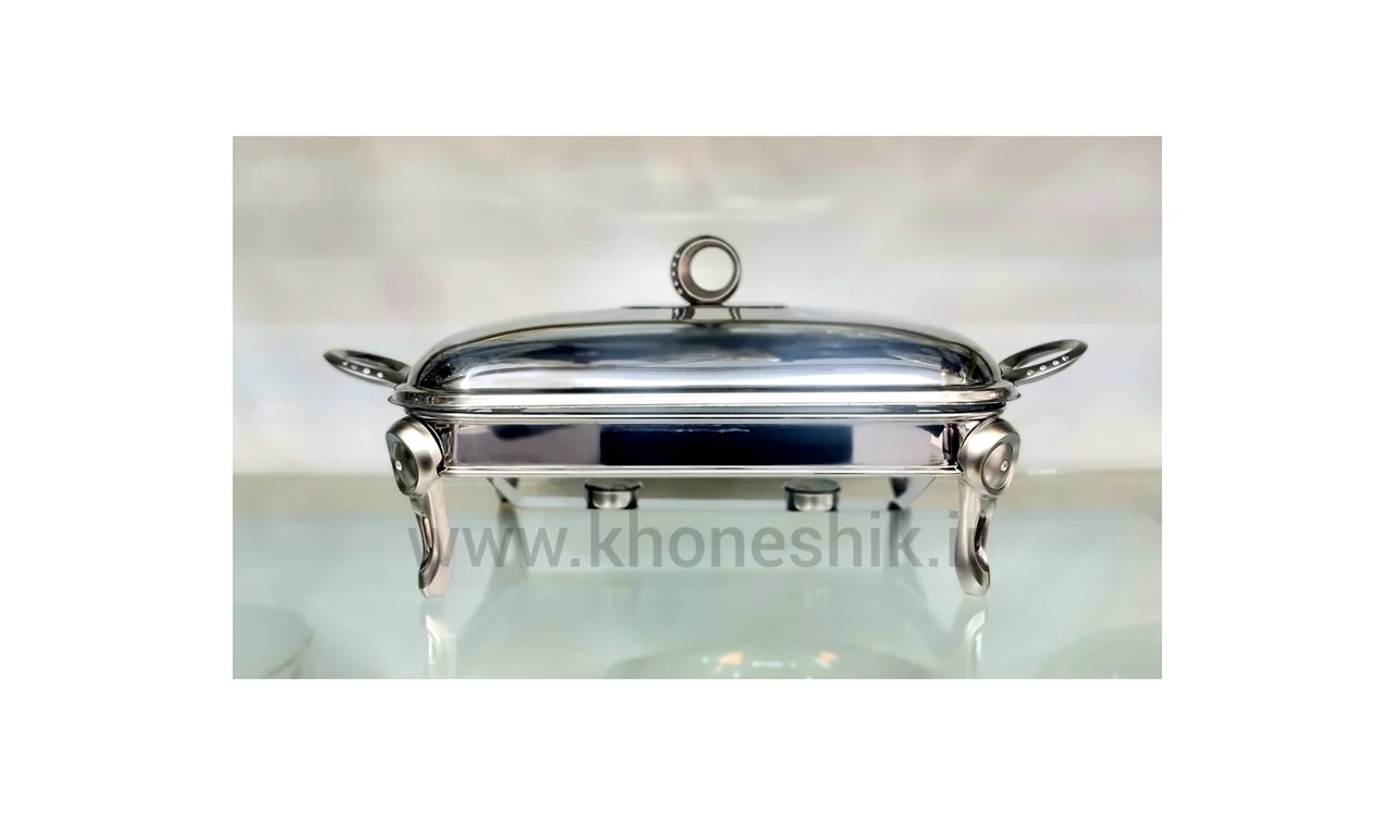 سوفله خوری استیل نگین دار مستطیلی سایز متوسط