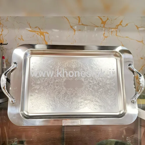 سینی استیل C&S  مستطیل بزرگ ( کد کالا : 1137)
