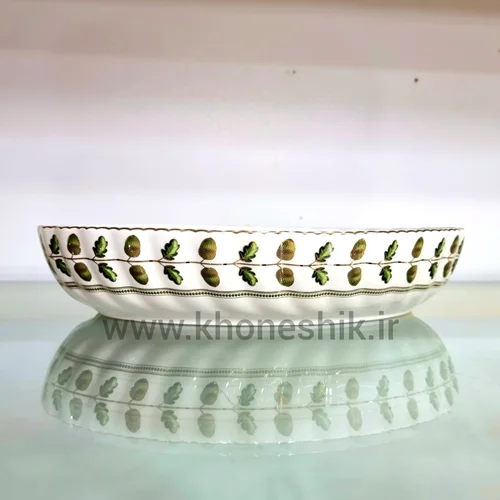 تابه بیضی چینی طرح دار گلد کیش طرح رویسا سایز M  ( کد کالا  : 03071440 )