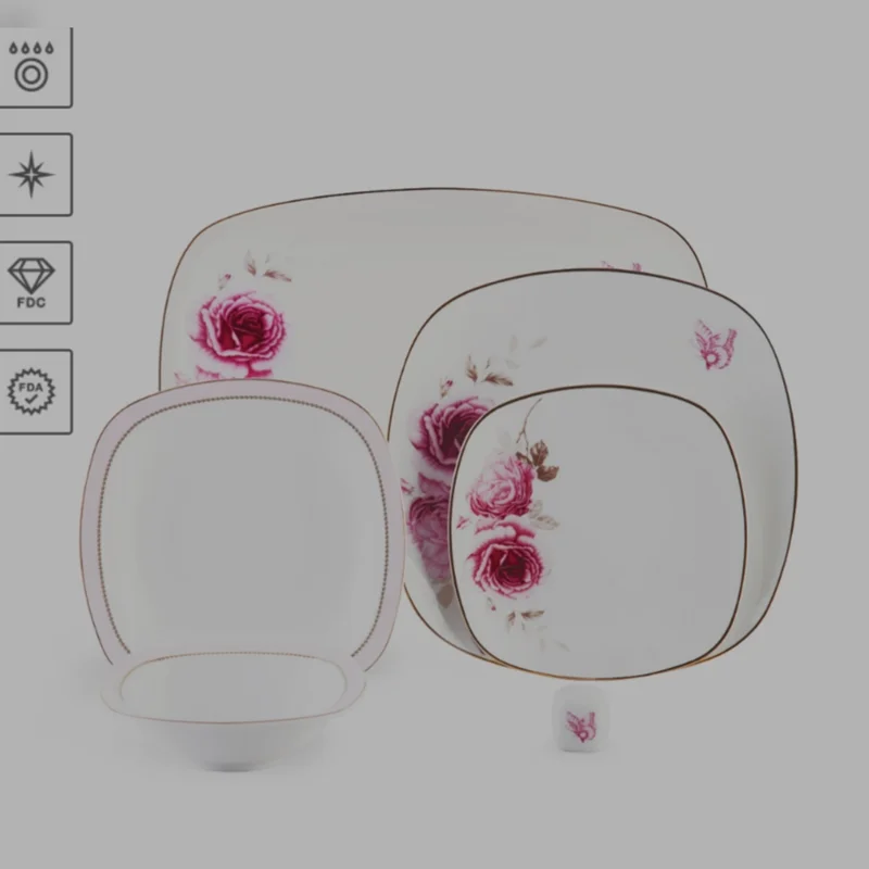 سرویس غذاخوری ۲۷ پارچه چینی زرین مدل رز فلاور - (کد کالا : 0403300۴)