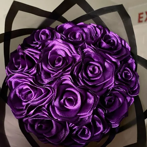 دسته گل روبانی مصنوعی 12 شاخه رز  (کد کالا :03082618)