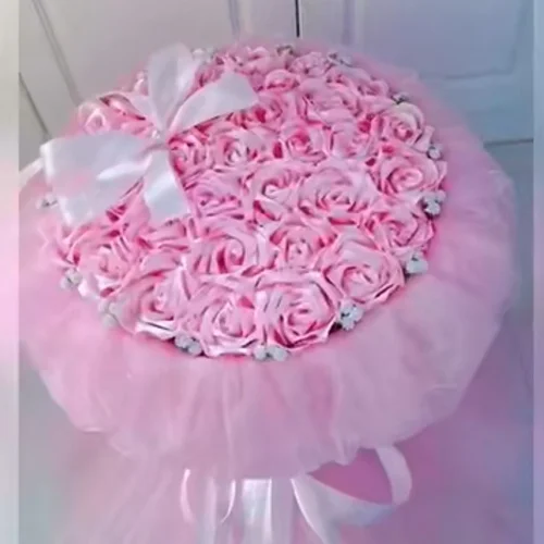 دسته گل روبانی مصنوعی 50 شاخه رز (کد کالا :03082630)
